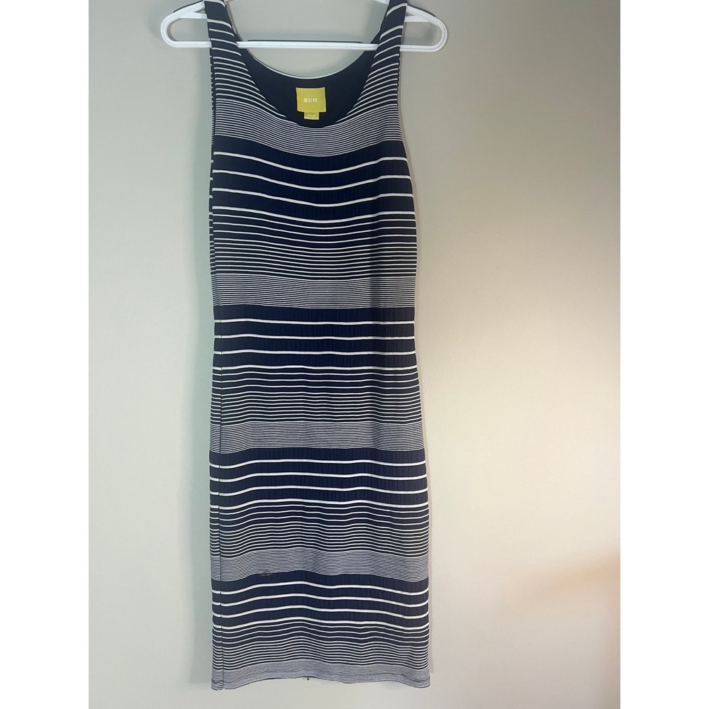 Maeve Anthropologie Navy White Striped Sleeveless Sheath Dress Medium